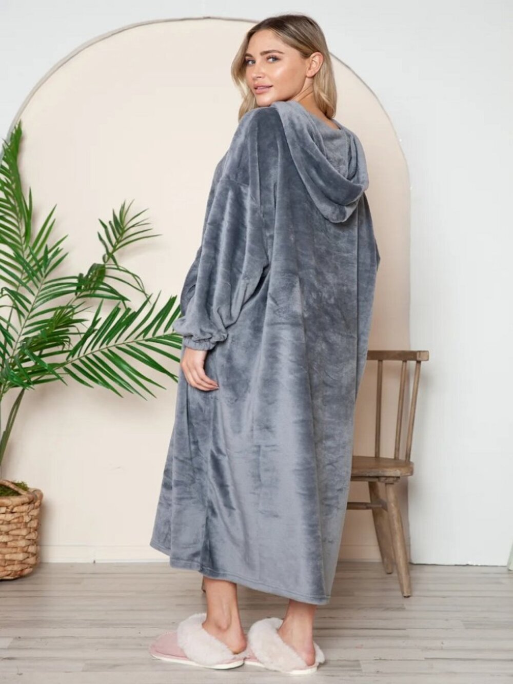 Casual Elegance Full Size Hooded Midi Dress with Pocket - Picture 9 of 16